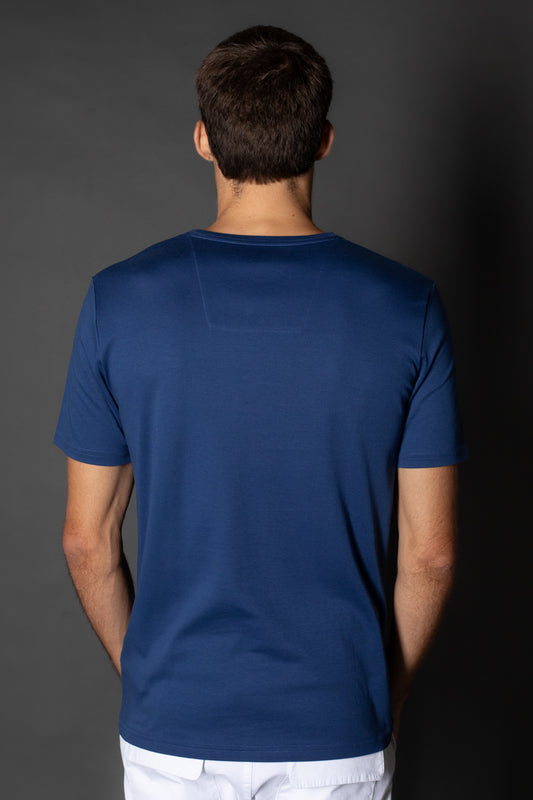 Camiseta Manga Curta Slim Pima Gola v Logo - Carbono