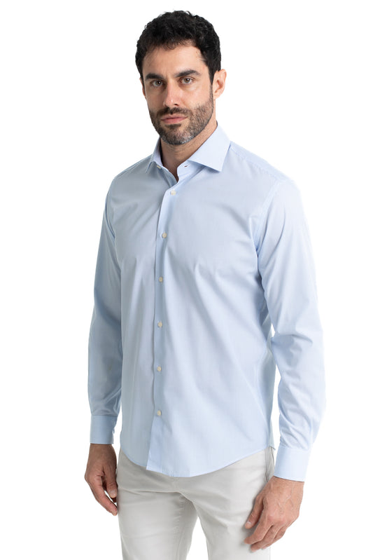Camisa Social Colarinho Italiano Premium - Azul Claro