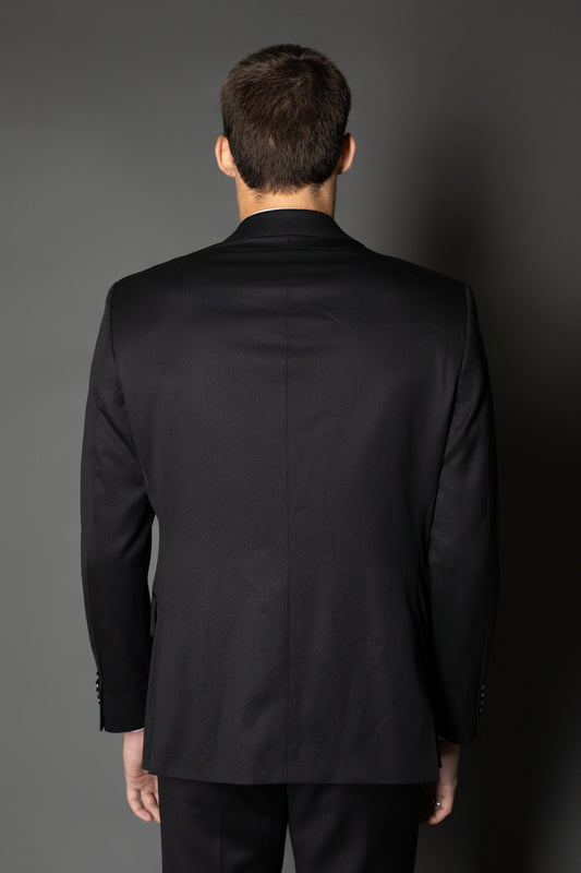 Paletó Com Forro Super 120 Liso Bolso Embutido - Preto
