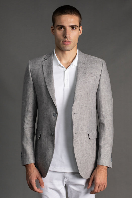 Paletó Sem Forro Slim Fit - Cinza