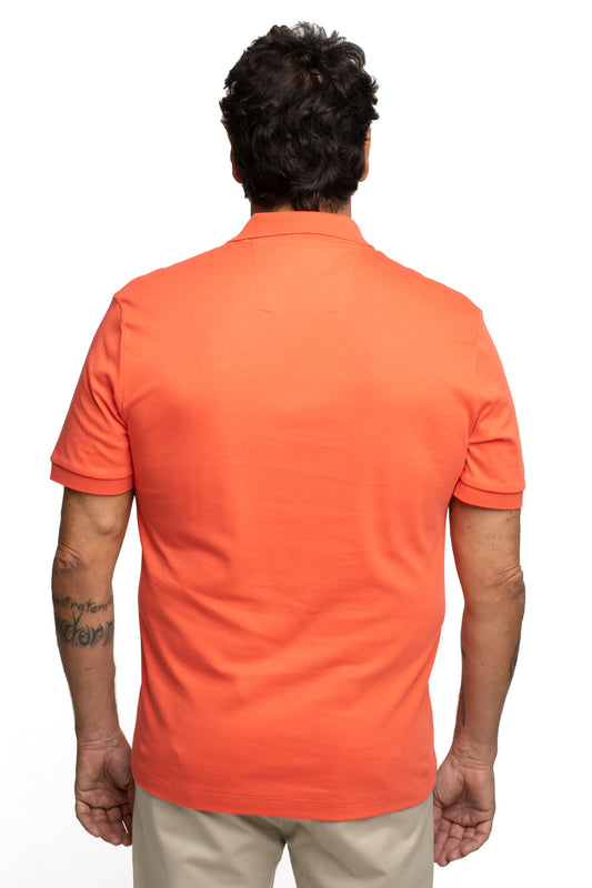 Polo Slim Pima Interlock - Coral