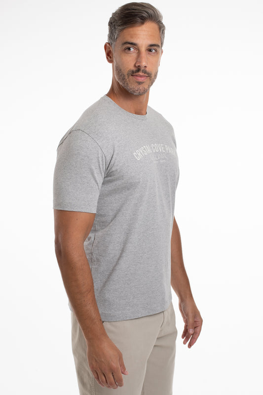 Camiseta Gola Careca Crystal Cove Park - Mescla Cinza