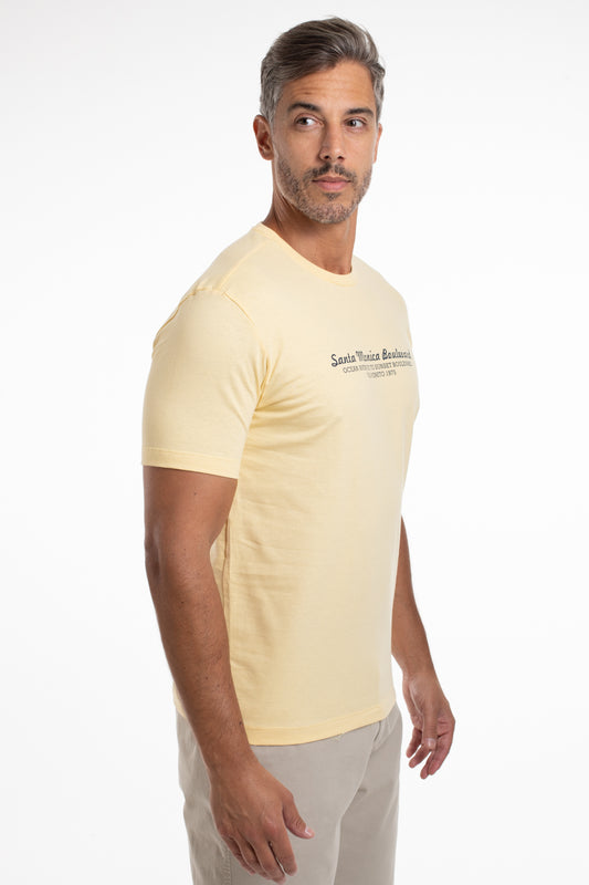 Camiseta Gola Careca Santa Monica Boulevard - Amarelo