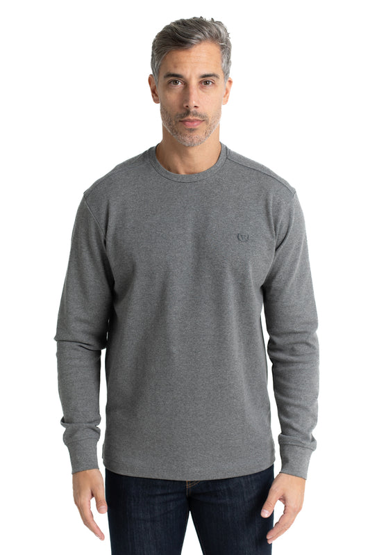 Camiseta Manga Longa Malha - Mescla Grafite