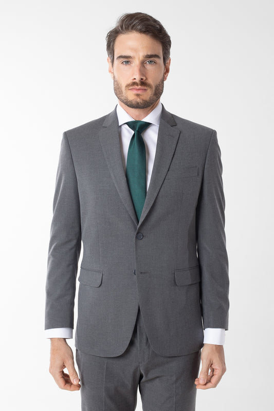 Terno Slim Cambridge Liso - Cinza Escuro