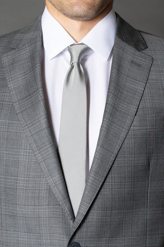 Terno Slim Meio Forro Xadrez Super 110 - Cinza Medio