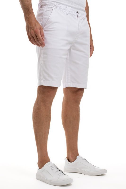 Bermuda Sarja Bolso Faca 1/2 Elástico - Branco