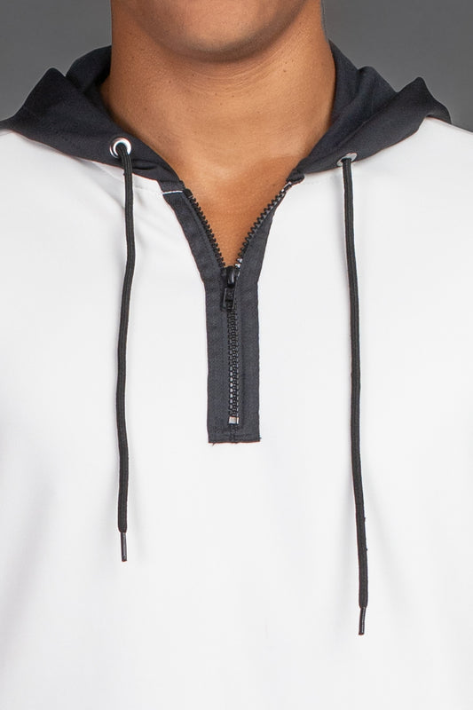 Blusão Neoprene Com Capuz - Off White