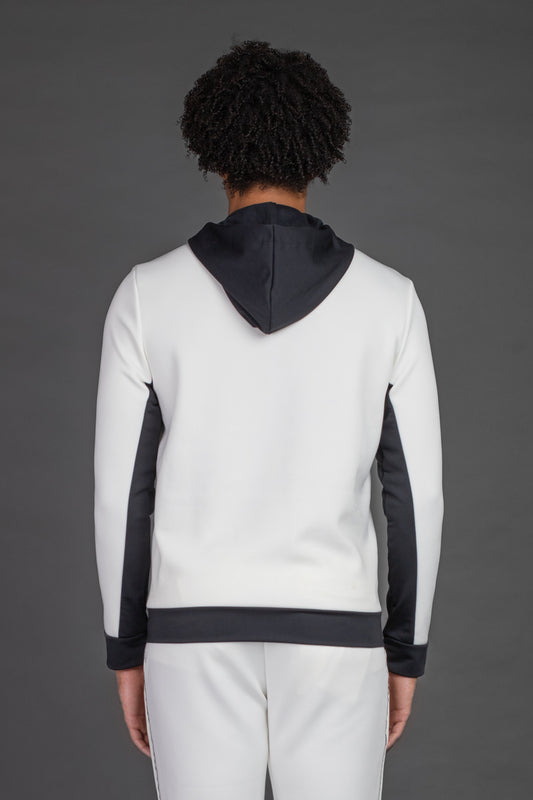 Blusão Neoprene Com Capuz - Off White