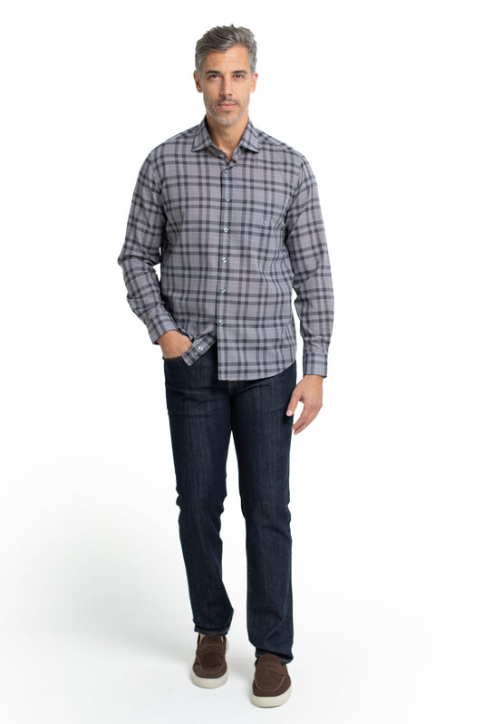 Camisa Colarinho Italiano Easy Iron - Grafite