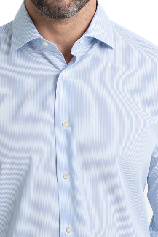 Camisa Social Colarinho Italiano Premium - Azul Claro