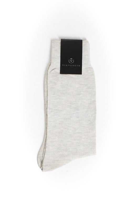 Meia Social De Algodão - Mescla Cru
