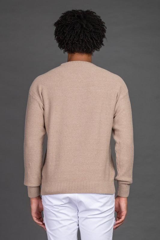 Malha Slim Canelada Com Bolsos - Bege Claro