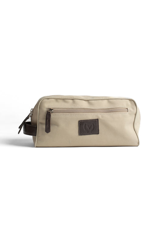 Necessaire Pendurar Lona/ Nylon 2 Zíperes - Khaki