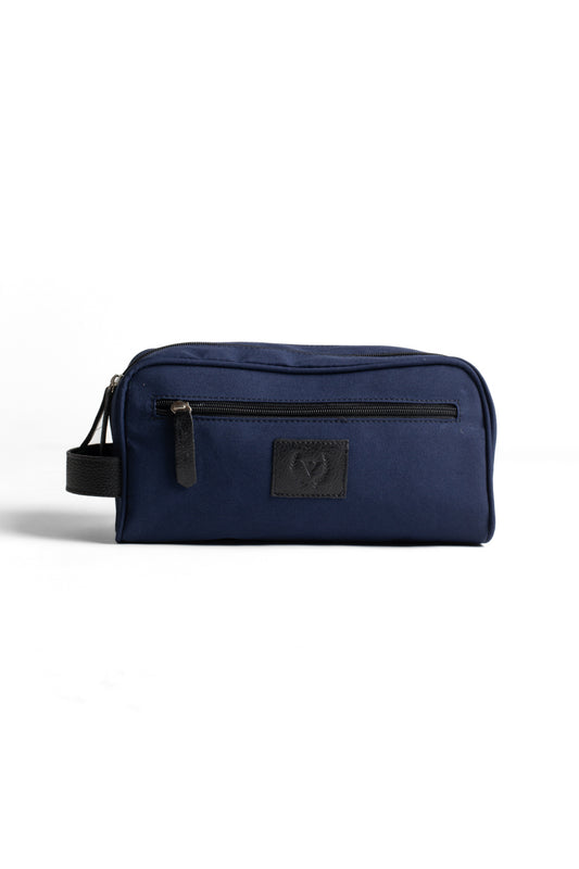 Necessaire Pendurar Lona/ Nylon 2 Zíperes - Marinho