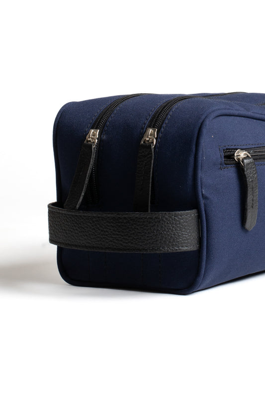 Necessaire Pendurar Lona/ Nylon 2 Zíperes - Marinho