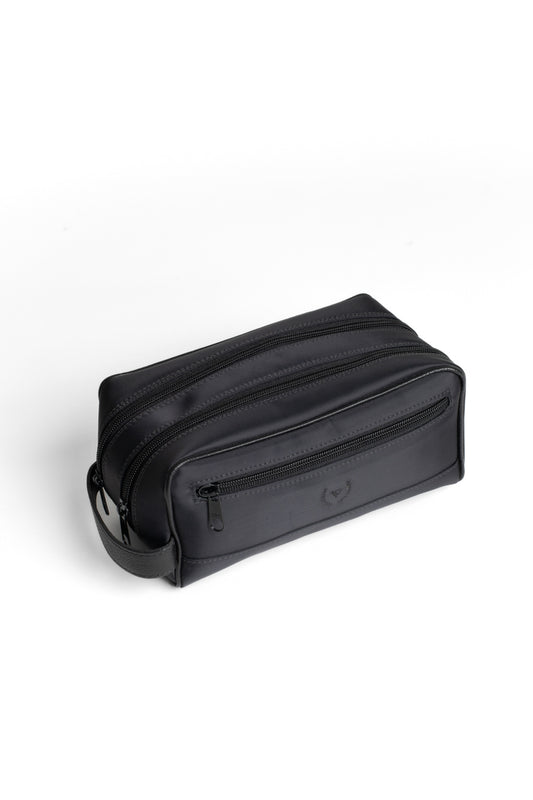 Necessaire Nylon Com 2 Zíperes - Preto