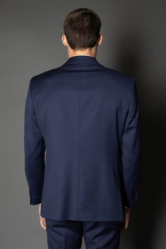 Paletó Slim de Malha Liso Sem Forro Bolso Embutido - Marinho Noite