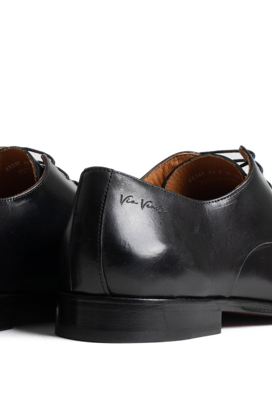 Sapato Social Amarrar Sola Couro - Preto