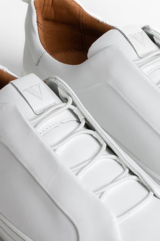 Tênis Couro Com Elástico - Branco