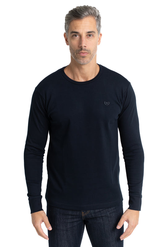 Camiseta Manga Longa Malha - Marinho