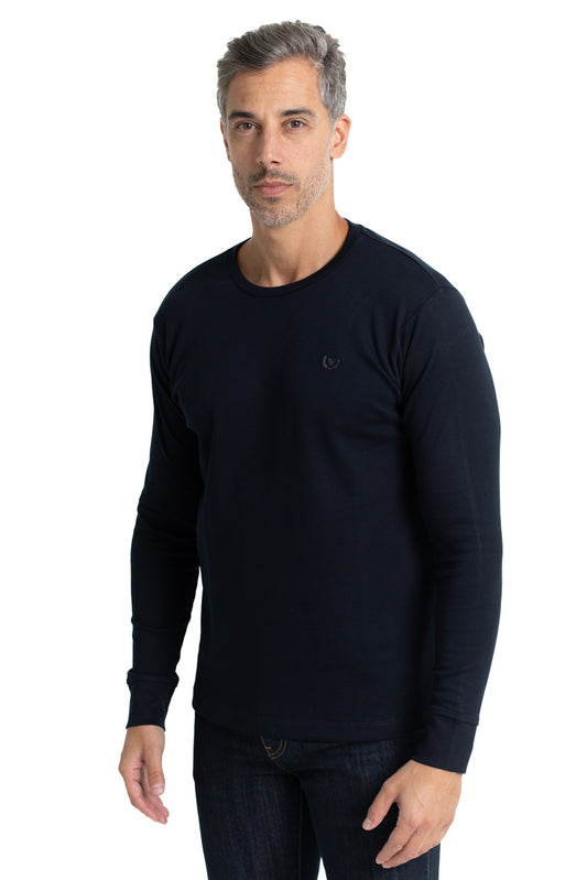 Camiseta Manga Longa Malha - Marinho