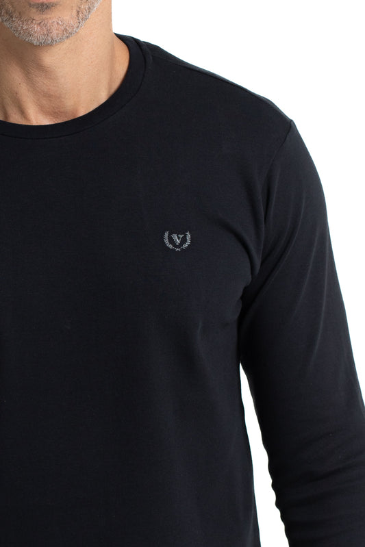 Camiseta Manga Longa Malha - Preto