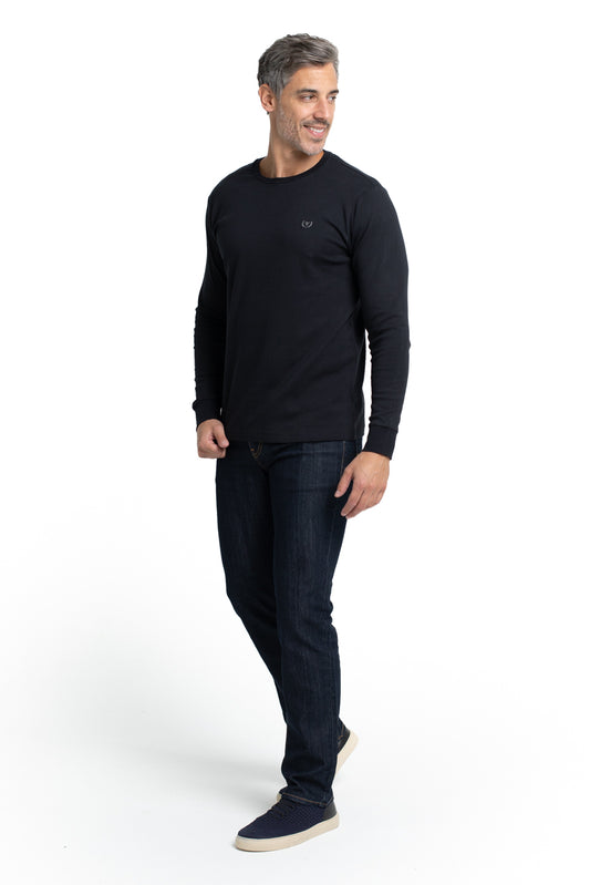 Camiseta Manga Longa Malha - Preto