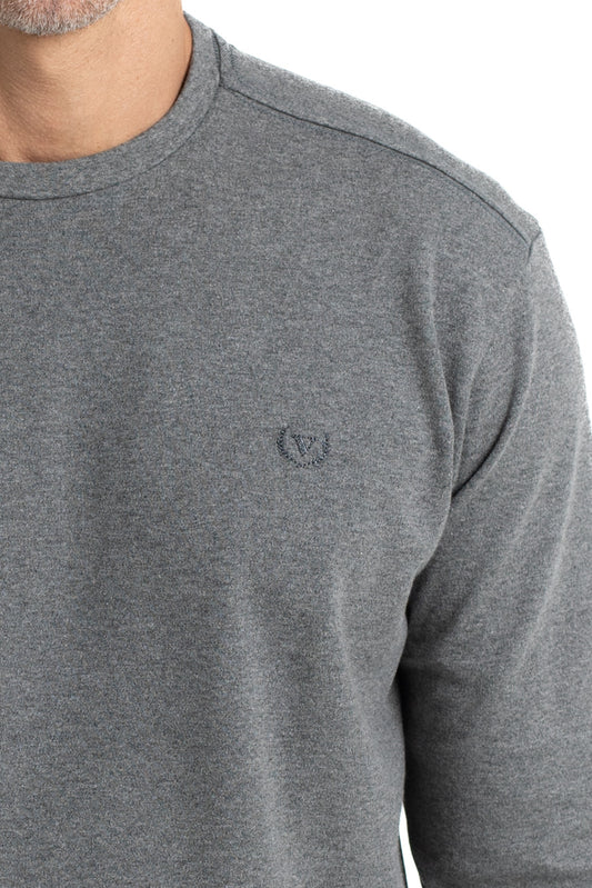 Camiseta Manga Longa Malha - Mescla Grafite